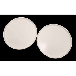 Vintage Heller Massimo Vignelli White 2 Dinner Plate Melamine 9.75" MCM Stackabl